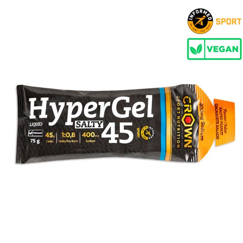 GEL CROWN HYPERGEL 45 CACAHUETE SALADO (1 UNIDAD) Crown Sport Nutrition