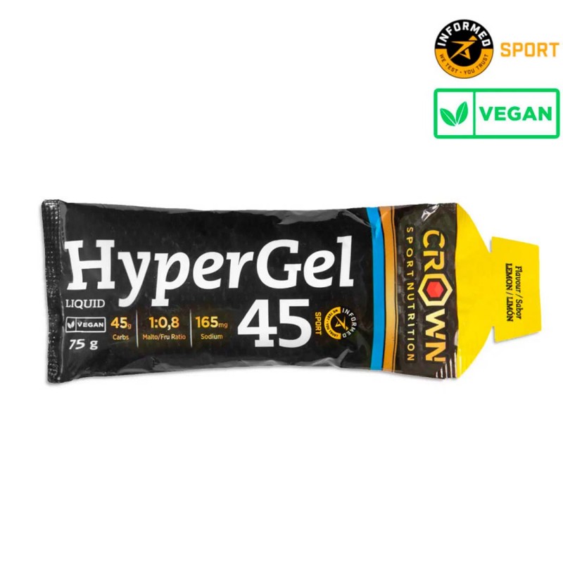 GEL CROWN HYPERGEL 45 LIMON SIN CAFEINA (1 UNIDAD) Crown Sport Nutrition